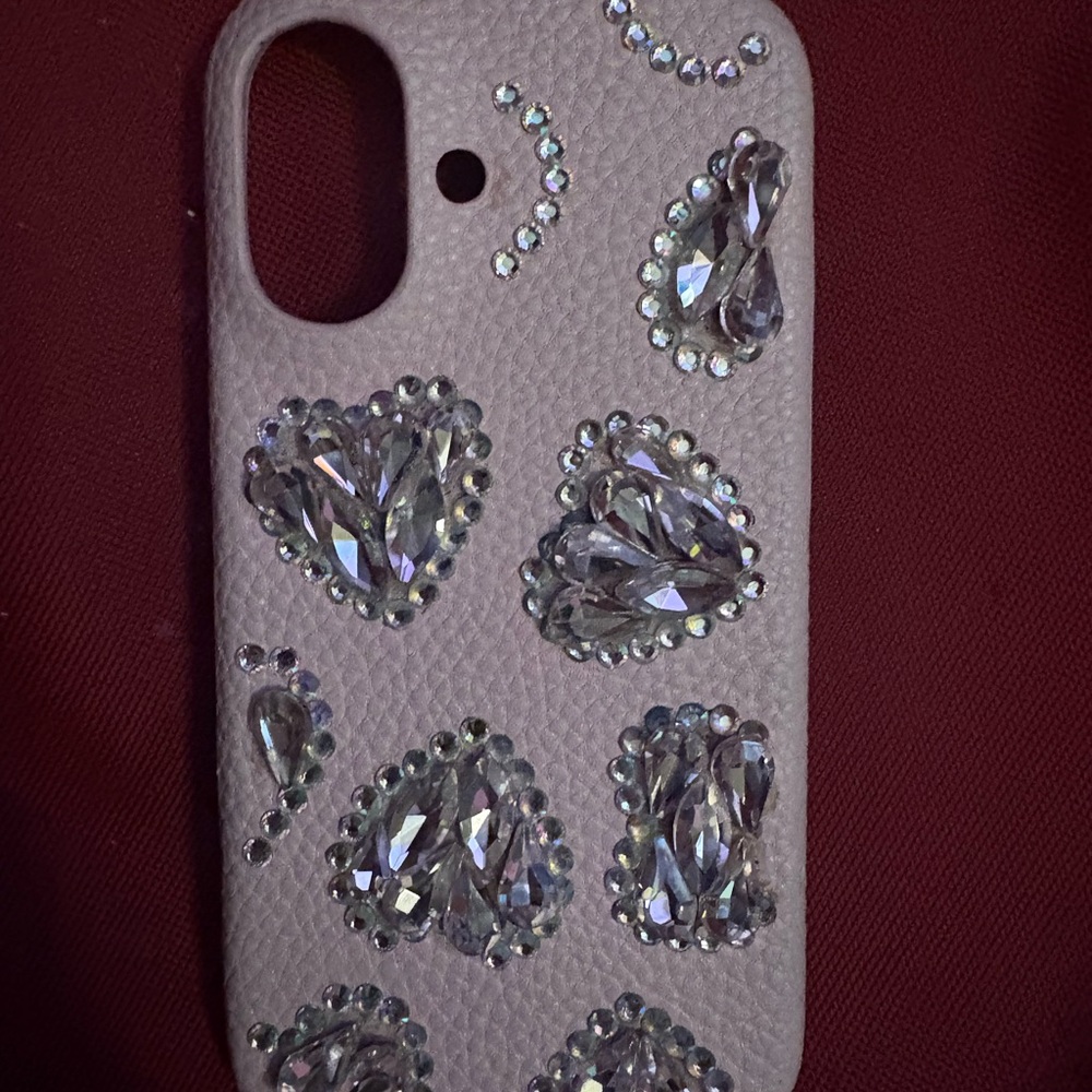 Crystal Heart Phone Case - White